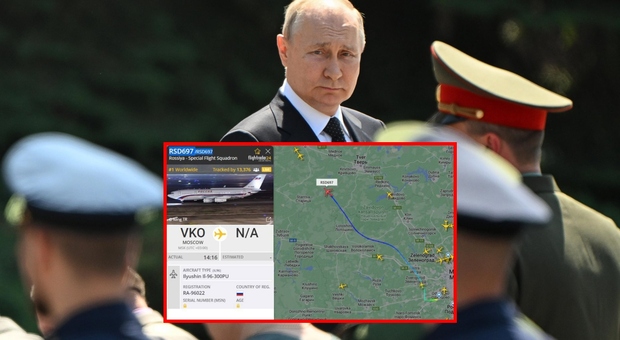 Putin in fuga da Mosca a San Pietroburgo? Il tweet di Kiev e il percorso su Flightradar (smentito dal Cremlino)