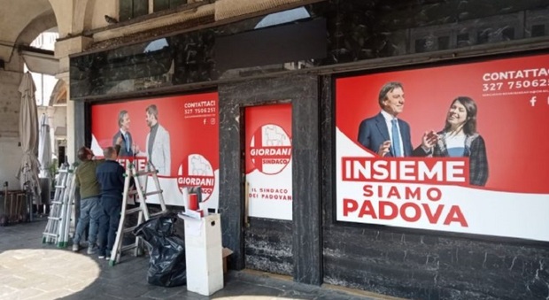 Elezioni comunali a Padova. Il quartier generale di Giordani nell'ex gioielleria Roissard