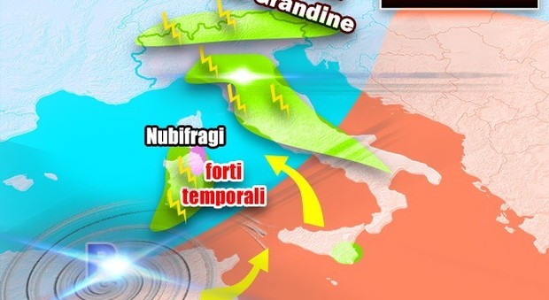 Meteo, temporali e maltempo in mezza Italia. Nel weekend colpo di scena