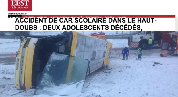 L'incidente del bus in Francia (estrepublicain.fr)