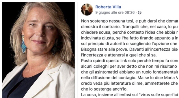 Asintomatici, l'esperta anti fake news Roberta Villa censurata da Fb: «Info fuorvianti». Lei risponde così