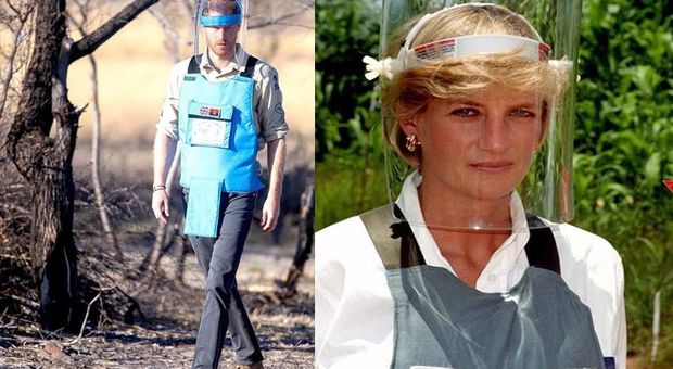 Harry sulle orme di mamma Diana: in Angola attraversa un ex campo minato