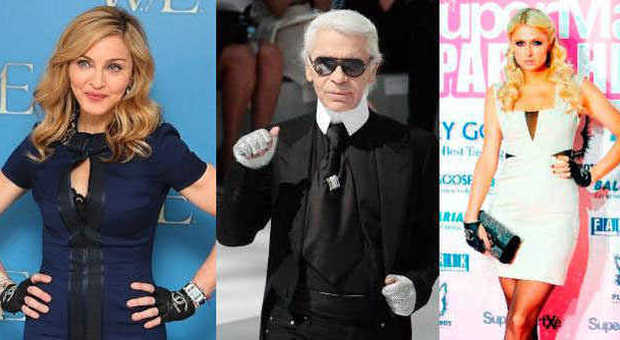 Madonna (blog.dents.co.uk), Karl Lagerfeld (glamzzle) e Paris Hilton (posh24.com)