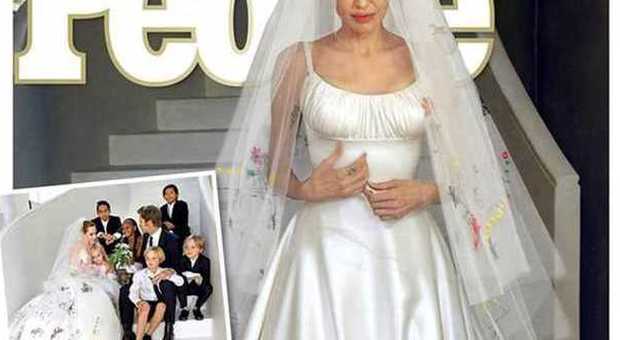 Angelina Jolie, l'abito delle nozze con Brad Pitt griffato Ascoli