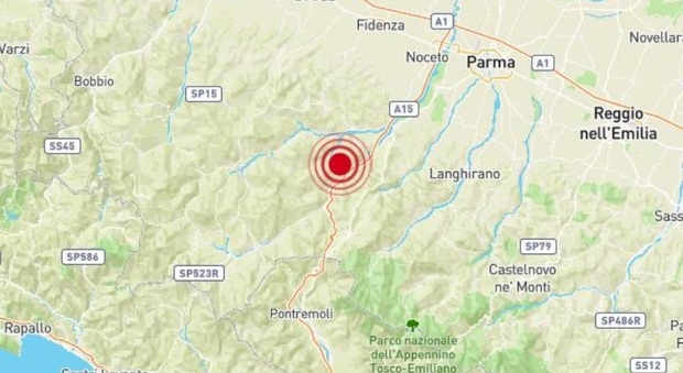 Terremoto nel Parmese di 3.0 avvertito chiaramente da Fidenza alla Val di Taro
