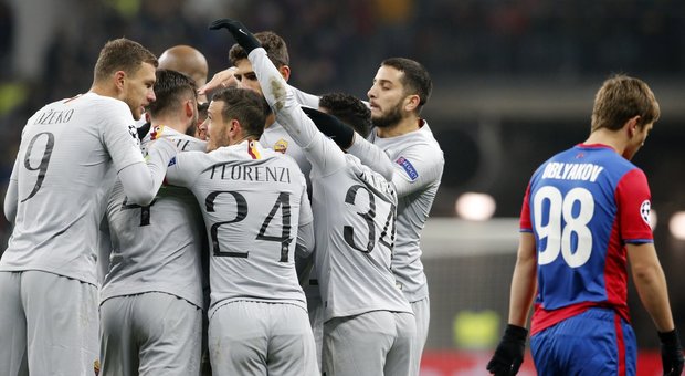 Cska-Roma 1-2: Manolas più Pellegrini, giallorossi a un punto dalla qualificazione