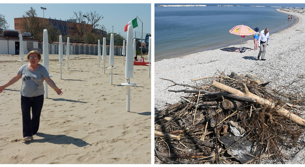 Pesaro, l'ultima spiaggia: «Il maltempo si è mangiato tre file di ombrelloni e un mese di lavoro». Vallugola, allarme frane