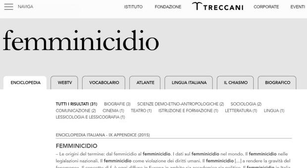 L'Enciclopedia Treccani sceglie "femminicidio" come parola dell' anno: «Uccisione di una donna in quanto tale»