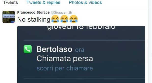 Storace dileggia Bertolaso su Twitter: no stalking