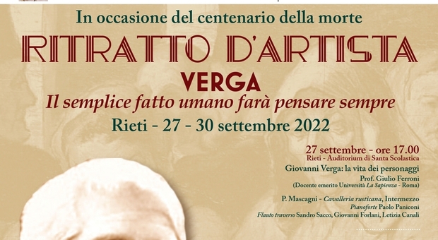 All'Auditorium Varrone tre giornate dedicate dedicate alla figura e all’opera di Giovanni Verga