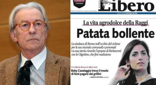 Vittorio Feltri a giudizio per il titolo "patata bollente": sessismo. Raggi: «Vittoria per le donne»