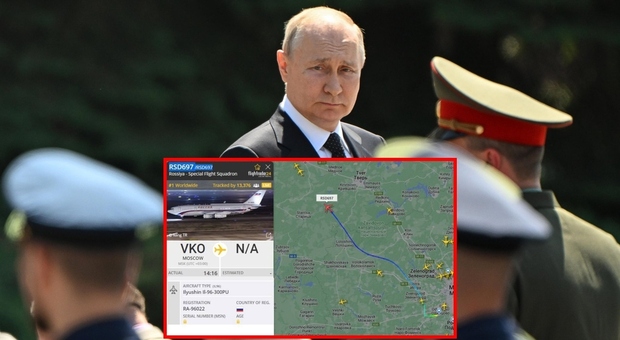 Putin in fuga da Mosca a San Pietroburgo? Il tweet di Kiev e il percorso su Flightradar (smentito dal Cremlino)