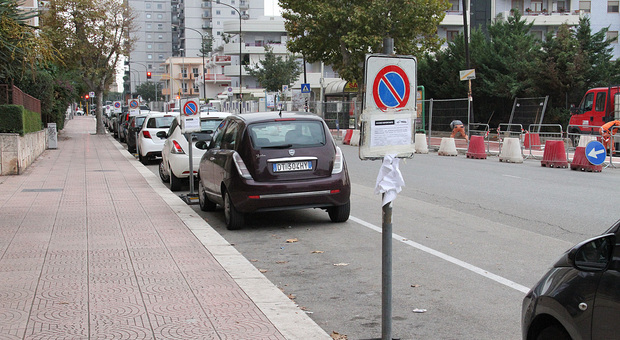 La nuova disposizione dei parcheggi in viale Virgilio