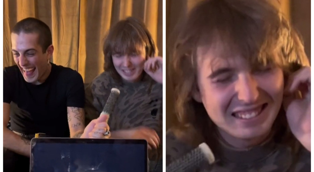 Maneskin, Thomas canta Gossip e Damiano non riesce a trattenersi dalle risate: il video virale su TikTok