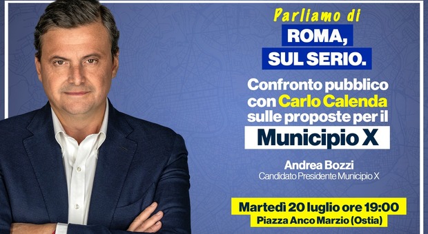 Carlo Calenda candidato sindaco di Roma, il confronto pubblico sulle proposte per Ostia
