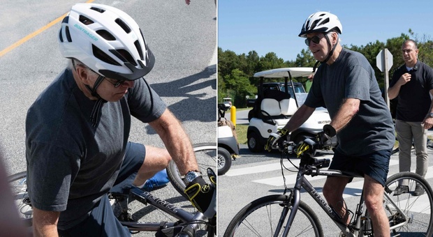 Biden cade in bicicletta, il presidente Usa: «Ho avuto un problema con le scarpe e i pedali»