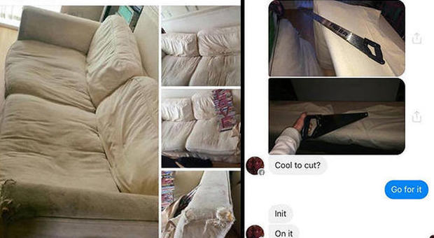Mette in vendita un divano vecchio su internet: ma uno sconosciuto le fa uno scherzo -GUARDA
