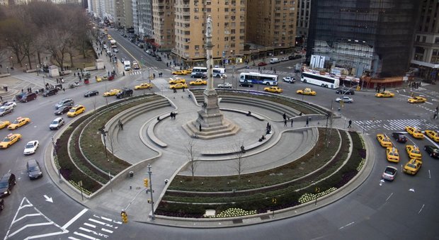 La piazza dedicata a Colombo a New York