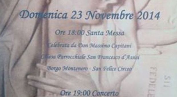 Latina, stasera a Borgo Montenero celebrazioni in onore di Virgo Fedelis e Santa Cecilia