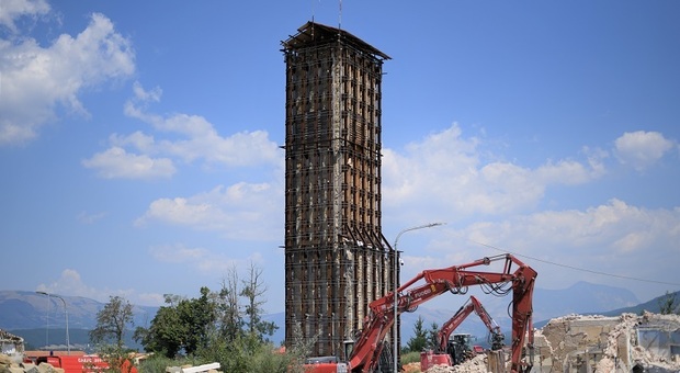 Amatrice, partiti i lavori di miglioramento sismico, consolidamento e restauro della Torre civica