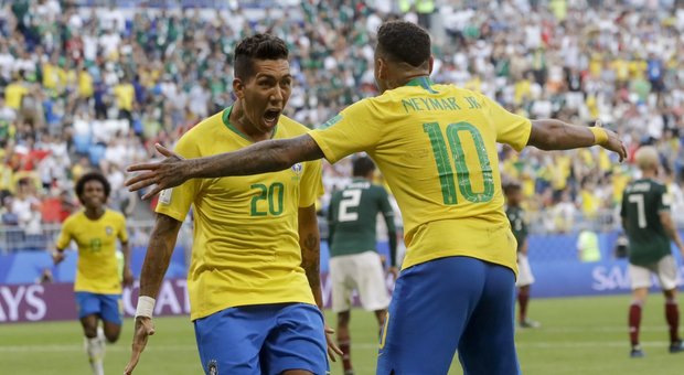 Brasile-Messico 2-0: Neymar più Firmino, la Seleçao vola ai quarti