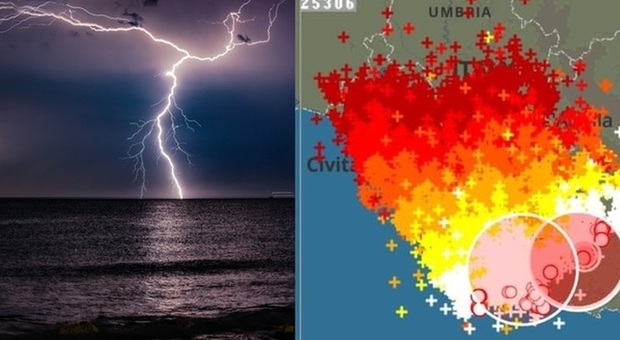 Temporale record: oltre 25mila fulmini in una notte tra Lazio, Abruzzo e Umbria