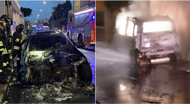 Salento, notte di fuoco: due auto incendiate. Si indaga
