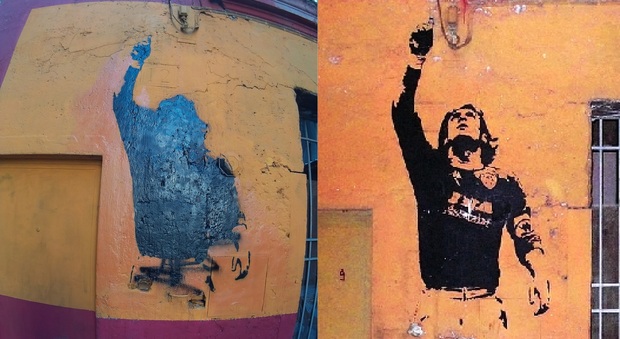 Roma, deturpato il murales dedicato a Totti: macchie e scritte antisemite