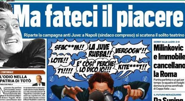 Polemiche Juve-Napoli, Tuttosport tira in ballo Totò: «Fateci il piacere»
