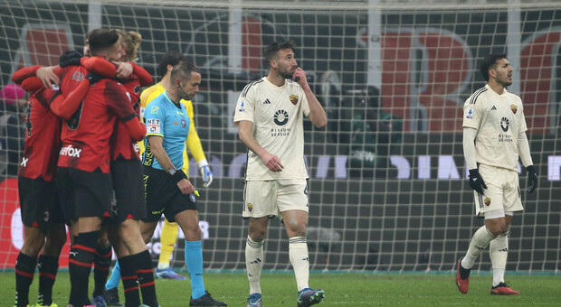 Il Milan batte 3-1 una Roma che non reagisce dopo il derby. Giroud, Theo Hernandez e Adli firmano il tris