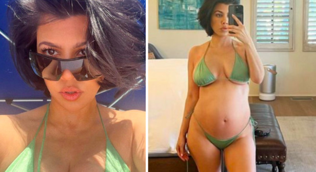 Kourtney Kardashian incinta e sexy, mostra il pancione su Instagram: «La mia dolce estate»