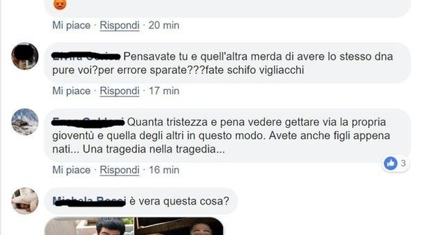 Manuel Bortuzzo, insulti e minacce ai due fermati sulle loro pagine Facebook