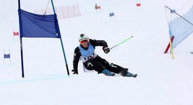 Alessandro Baschiera sulle sue piste da sci