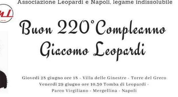 Buon compleanno Giacomo Leopardi, festa a Napoli e Torre del Greco