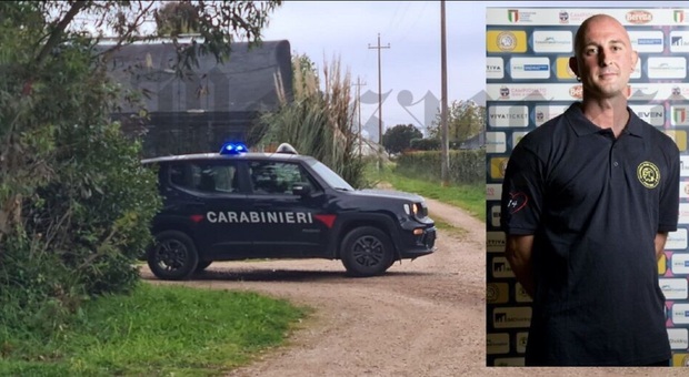 Carabinieri sul luogo dell'omicidio e una foto di Marco Gianni