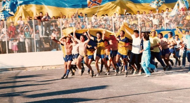 La festa per la promozione in C2 nel 1987
