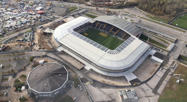 Lo stadio Dacia Arena di Udine e le aree posteggi