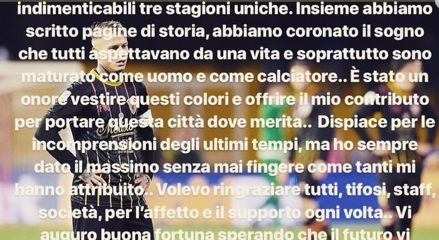 Addio Ciciretti, in prestito al Parma: «Ciao Benevento, il tuo Gordo»