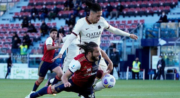 Le pagelle di Cagliari-Roma 3-2: Mancini, Santon e Diawara disastro (4,5); si salva Carles Perez (7)