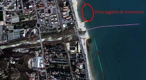 Grottammare, una nuova scogliera di 15 metri per salvare la spiaggia: intervento dalla foce del Tesino fino ai primi stabilimenti balneari verso nord