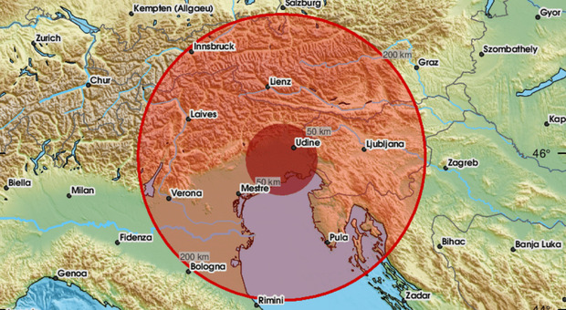 Terremoto a Udine, scossa 4.5 avvertita nel Nord-Est: da Trieste a Pordenone, da Vicenza fino a Bolzano