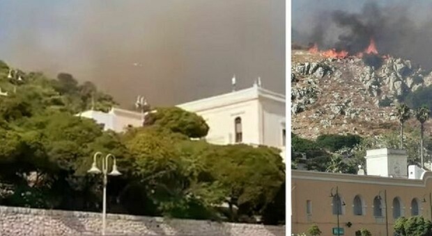 Incendio nel basso Salento, evacuati due hotel. Il sindaco di Santa Cesarea Terme: «Attimi di paura»