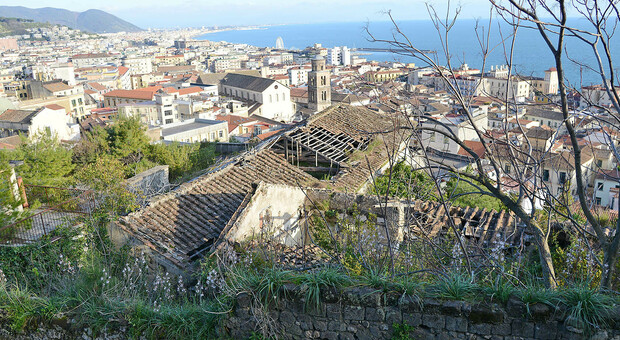 Una veduta di Salerno dall'alto dei tetti del centro storico