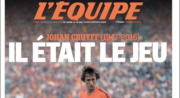La stampa internazionale saluta Johan Cruijf: «Un genio che rivoluzionò il calcio»