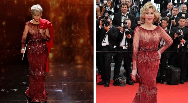 Oscar, Jane Fonda e l'abito "riciclato" dal 2014: ecco perché ha scelto di indossare lo stesso vestito