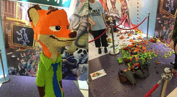 Cina, bimbo di 4 anni distrugge opera d'arte: la volpe in Lego di Zootropolis