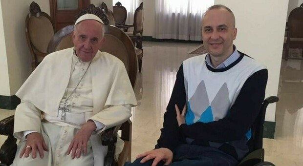 Papa Francesco e Michele Ferri durante un incontro passato