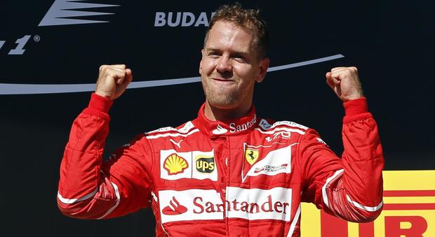 La Ferrari di Sebastian Vettel all'Hungaroring