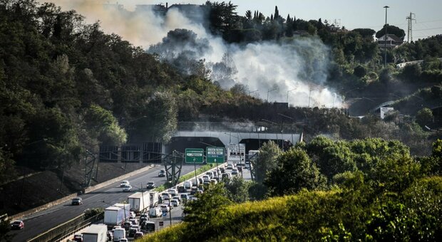 Ancora una giornata di fuoco: in fiamme il Parco dell'Insugherata. Traffico e treni in tilt