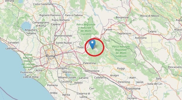 Terremoto alle porte di Roma, scossa di magnitudo 2.7 a 15 chilometri da Tivoli